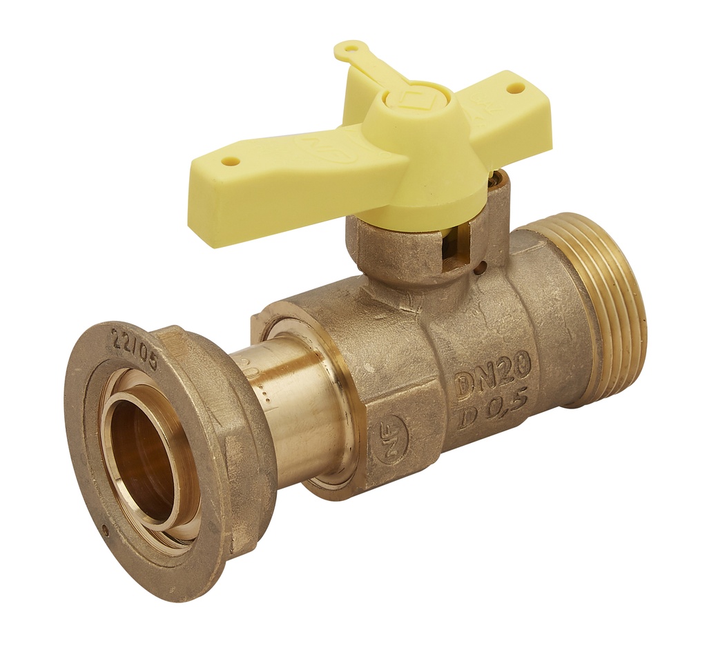 ROBINET COMPTEUR M/F 10/32 MANETTE JAUNE+VIS CONDAMN. NF078 ROV063 8401093