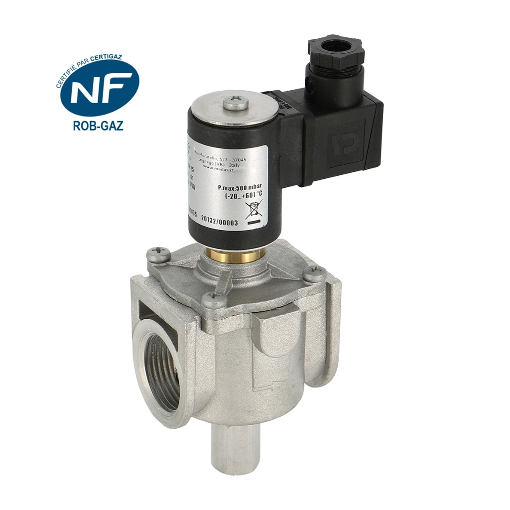ELECTROVANNE GAZ M14/RM-NF 1/2" 230VCA 500MBAR ENT. 75MM ELV052 NF078 §
